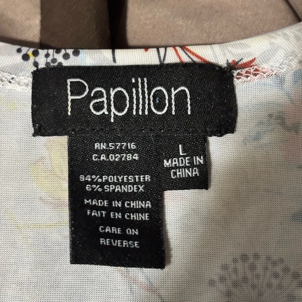 Papillon Floral Sleeveless Maxi Dress White Yellow Blue Size Large - Picture 9 of 10